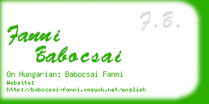 fanni babocsai business card